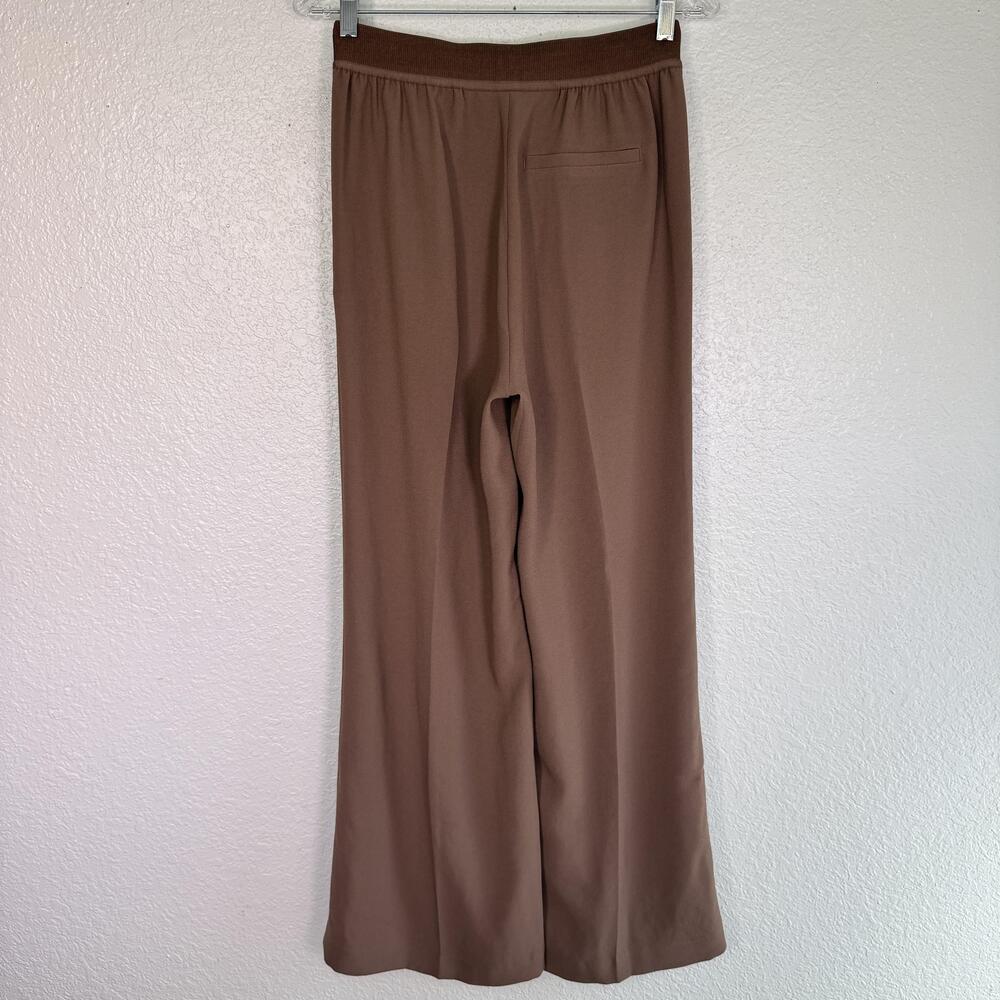 Spanx Trouser Pants Women Small Crepe Pleated Wide Leg Work Office Brown - Picture 2 of 11